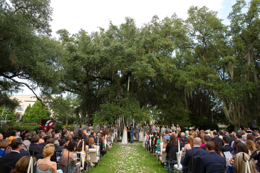 Wedding of E P Sculpture Garden at City Park NOMA Denis Reggie